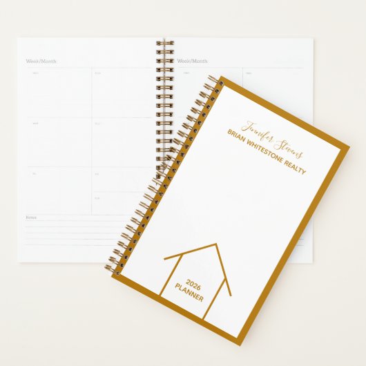 Gold Real Estate Company Personalized Realtor 2026 Planner (Display)