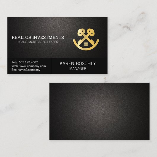 Gold Real Estate House en Keys Visitekaartje (Voorkant / Achterkant)