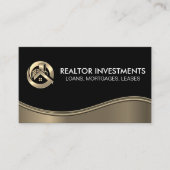 Gold Real Estate Logo | metaalgolf Visitekaartje (Voorkant)