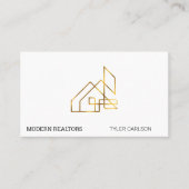 Gold Real Estate Modern Logo Visitekaartje (Voorkant)