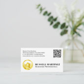 Gold Real Estate Trees Logo | QR-code Visitekaartje (Staand voorkant)