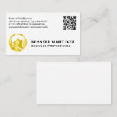 Gold Real Estate Trees Logo | QR-code Visitekaartje (Voorkant / Achterkant)