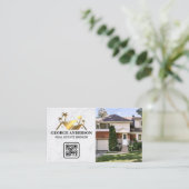 Gold Realtor Logo | Leefruimte | QR-code Visitekaartje (Staand voorkant)