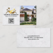 Gold Realtor Logo | Leefruimte | QR-code Visitekaartje (Voorkant / Achterkant)