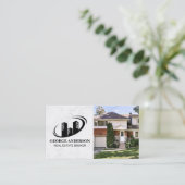 Gold Realtor Logo | woonkamer | residentieel Visitekaartje (Staand voorkant)