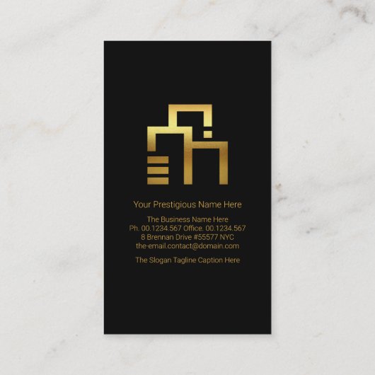 Gold Rebar Piling Groundwork Construction Visitekaartje (Achterkant)