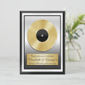 Gold Record Golden Wedding Jubilea Novelty Kaart (Staand voorkant)