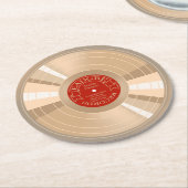 Gold Record Ronde Kartonnen Onderzetter (Gebogen)