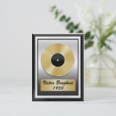 Gold Record - Uitnodiging voor feest - SRF (Staand voorkant)