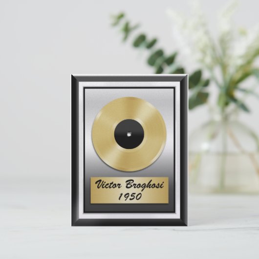 Gold Record - Uitnodiging voor feest - SRF (Staand voorkant)