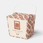 Gold Rectangle Double Happiness Chinese Wedding Bedankdoosjes (Voorkant Zijde)