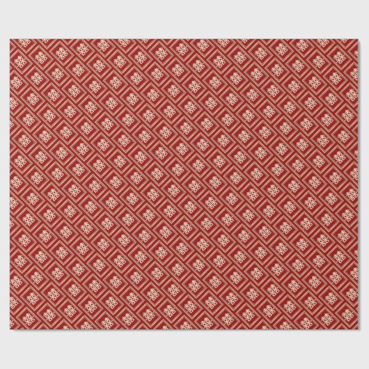 Gold Rectangle Double Happiness Chinese Wedding Cadeaupapier (Vlak)