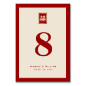 Gold Rectangle Double Happiness Chinese Wedding Kaart (Voorkant)
