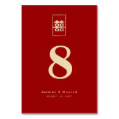 Gold Rectangle Double Happiness Chinese Wedding Kaart (Voorkant)