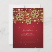 Gold Red 50th Birthday Save Date Winter Save The Date (Achterkant)