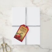 Gold Red Apple Teacher Appreciation Cadeaulabel (Met Touw)