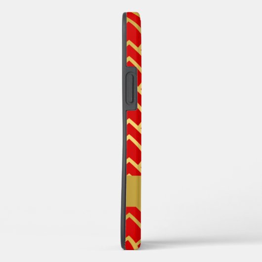 Gold Red Art Deco Geometric Persoonlijke naam Case-Mate iPhone Case (Achterkant / Rechts)