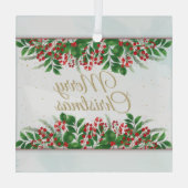 Gold, Red Barri Merry kersthuwelijk Glas Ornament (Achterkant)