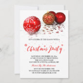 Gold Red Baubles Eenvoudige stijlvolle kerstfeestd Kaart (Voorkant)