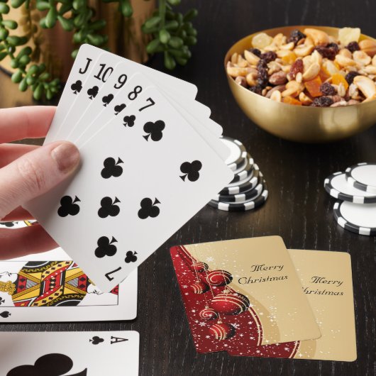 Gold Red Baubles Seizoenskaartjes Speelkaarten (Insitu)