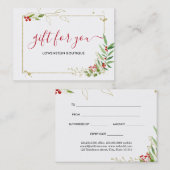 Gold Red Berry Holiday Cadebewijs Kortingskaartje (Voorkant / Achterkant)