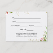 Gold Red Berry Holiday Cadebewijs Kortingskaartje (Achterkant)