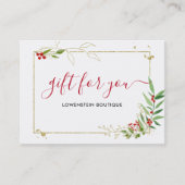 Gold Red Berry Holiday Cadebewijs Kortingskaartje (Voorkant)