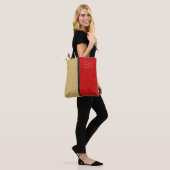 Gold Red Black Glitter Chic Monogram op maat Tote Bag (Op model)