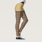 Gold Red Black Roze Glitter Glitter Checkered Girl Leggings (Rechts)