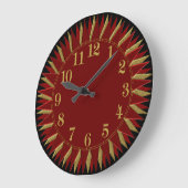Gold Red Black Sun-wandklok Grote Klok (Hoek)