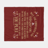  Gold Red Blessing Numbers Scripting Prayer Fleece Deken (Voorkant (Horizontaal))