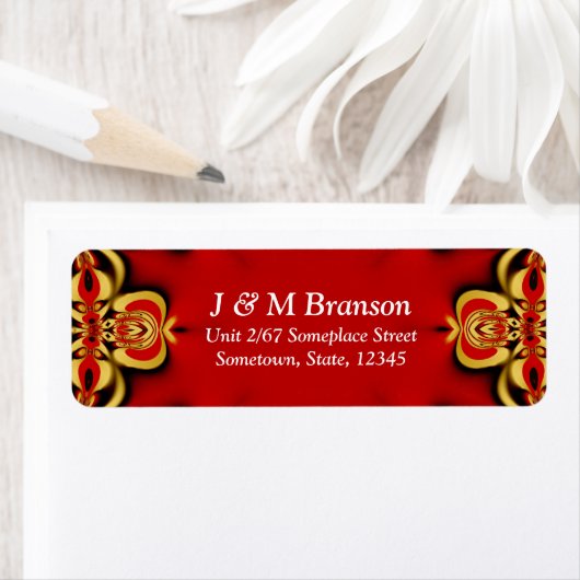 Gold+Red Bold Address Label (Insitu)