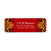 Gold+Red Bold Address Label (Voorkant)