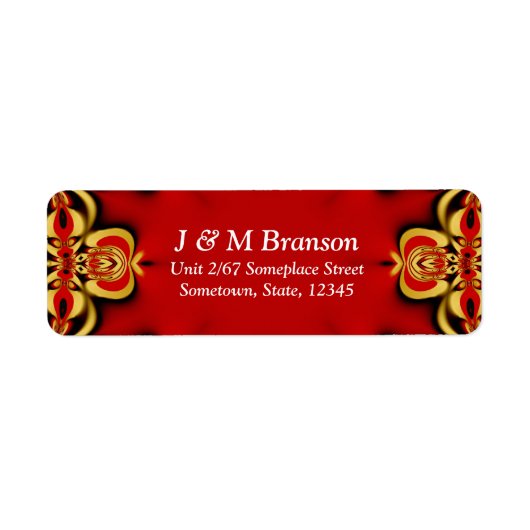 Gold+Red Bold Address Label (Voorkant)