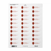 Gold Red Bow - Aangepast adres voor speciale feest Etiket (Full Sheet)