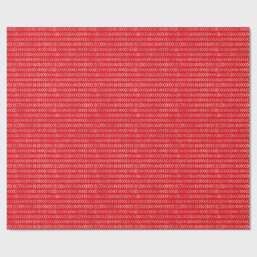Gold Red Chevron Pattern Cadeaupapier (Vlak)