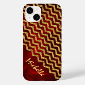 Gold Red Chevron - persoonlijk Case-Mate iPhone Case (Achterkant)