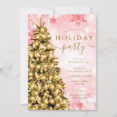 Gold Red Christmas Tree Company Vakantie Feest Kaart (Voorkant)