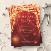 Gold Red Company Holiday Party String Lights Kaart
