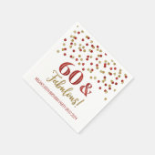 Gold Red Confetti 60 & Fabulous Servet (Hoek)