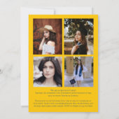 Gold Red Confetti Graduation Announcement Kaart (Achterkant)