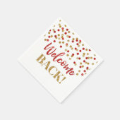 Gold Red Confetti Welkom terug Napkins Servet (Hoek)