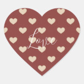 Gold Red Cream Glitter Hearts Bridal Shower Hart Sticker (Voorkant)