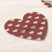 Gold Red Cream Glitter Hearts Bridal Shower Kartonnen Onderzetters (Gekanteld)