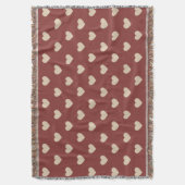 Gold Red Cream Glitter Hearts  Deken (Voorkant Verticaal)