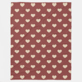 Gold Red Cream Glitter Hearts  Fleece Deken (Voorkant)