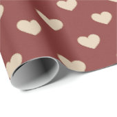 Gold Red Cream Glitter Hearts Valentine's Day Cadeaupapier (Rol Hoek)