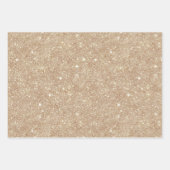 Gold Red Cream Glitter Hearts Valentine's Day Inpakpapier Vel (Voorkant 3)