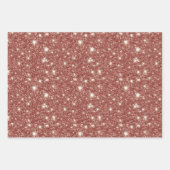 Gold Red Cream Glitter Hearts Valentine's Day Inpakpapier Vel (Voorkant 2)