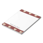 Gold Red Cream Glitter Hearts Valentine's Day Notitieblok (Linkerzijde)